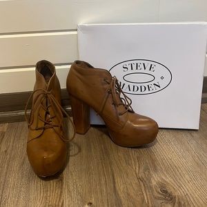 Steve Madden Craizie Cognac Leather Boots